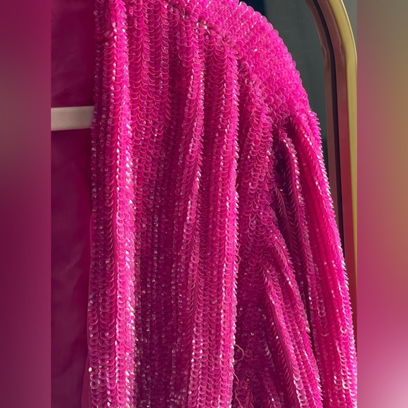 NWT Retrofête Hot Pink GABRIELLE SEQUIN ROBE - Picture 9 of 15